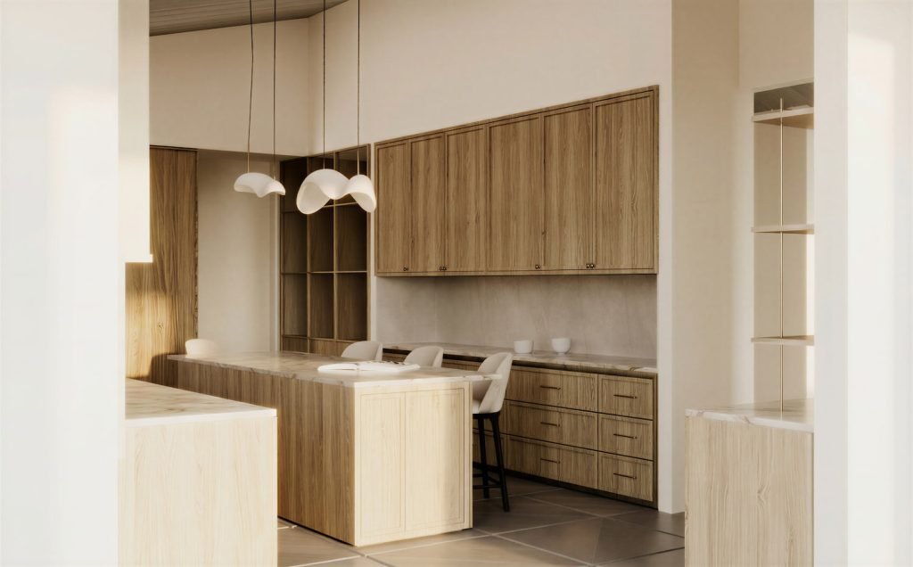 Modern Custom Kitchen Remodel with Raised Ceiling & Built-In Cabinetry