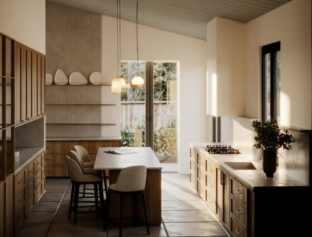 Modern Custom Kitchen Remodel with Raised Ceiling & Built-In Cabinetry